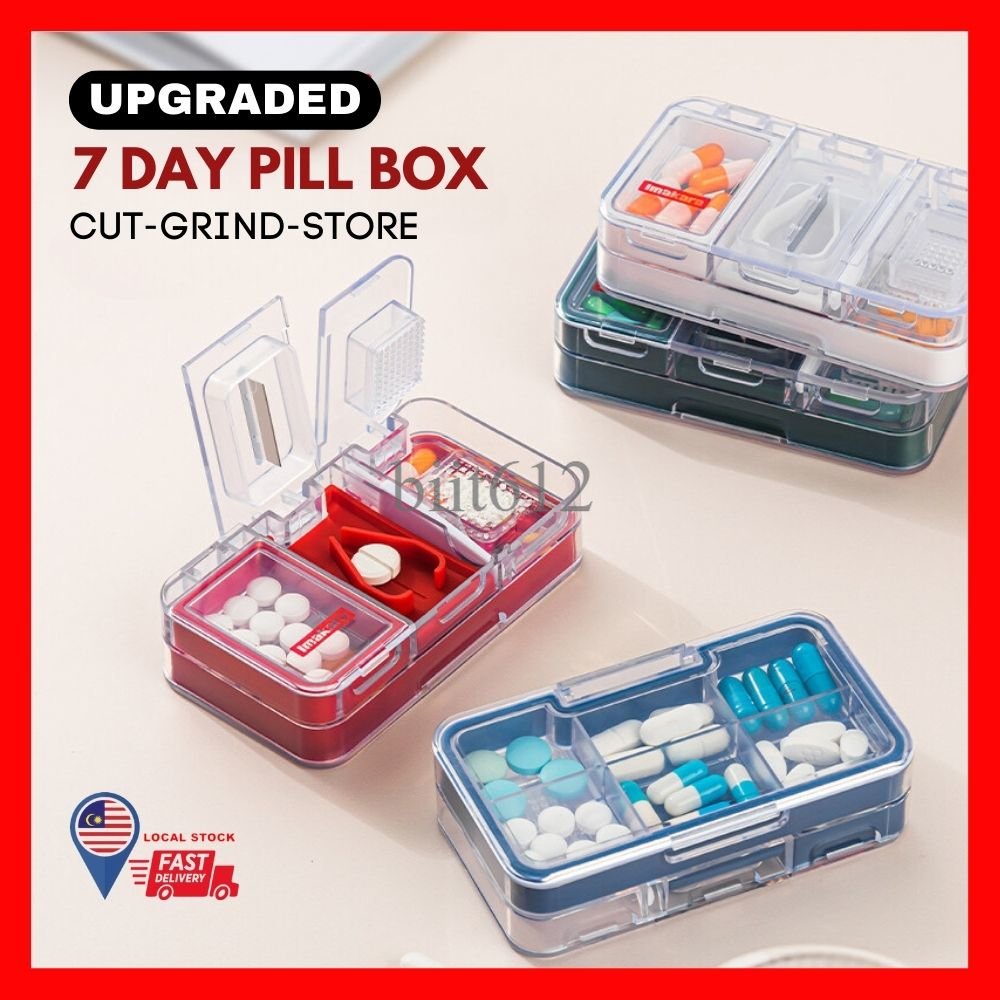 LOCAL STOCK Alat Pemotong Ubat Bekas Simpan Ubat Pil Tablet Cutter Pill ...