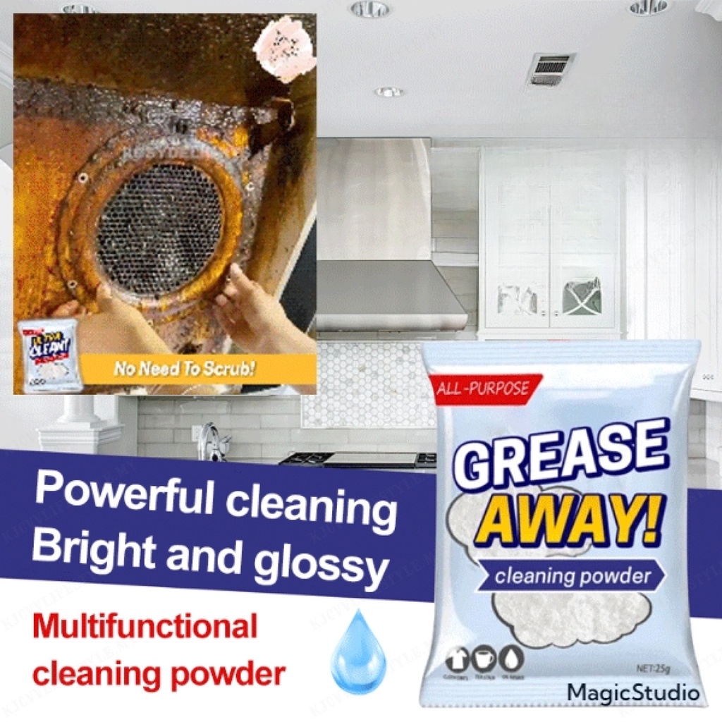 Kitchen stain cleaner powerful greasy dirt cleaning powder Shopee