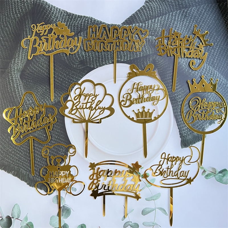 Pack of 10pcs Acrylic Happy Birthday Cake Topper Birthday Cake ...