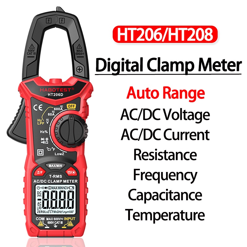 Digital clamp meter HT206D/HT208D multimeter AC DC voltage and current