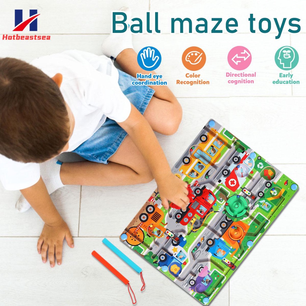 Maze Board Game Wooden Color Maze Board Educational