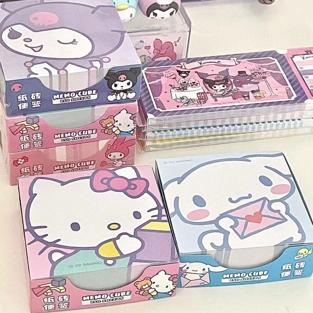 Cartoon Ins Anime Sanrio Sticky Notes Kuromi Stickers Cute Hello Kitty ...