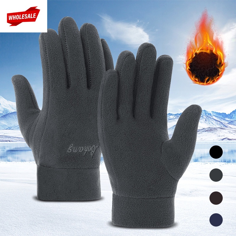 (BC)Women Men Winter Fleece Thicken Warm Gloves / Unisex Cold