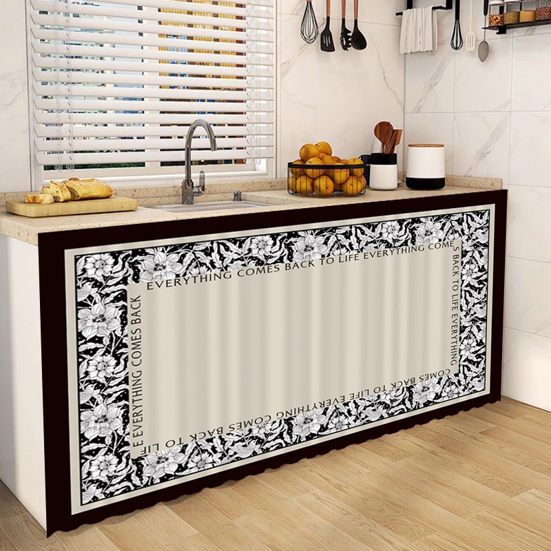 Kitchen Curtain Flower Vintage Skirting Table Top Cupboard