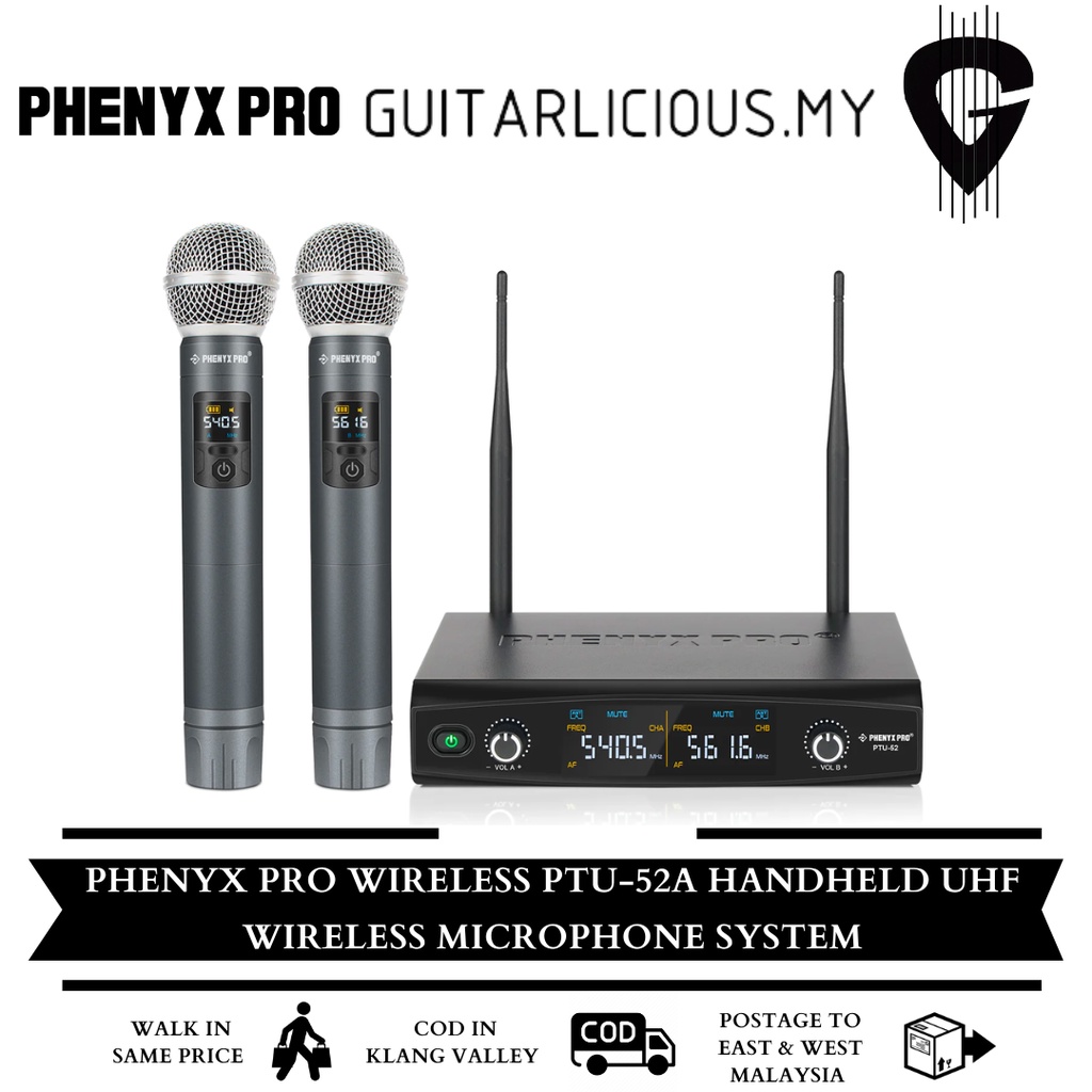 Phenyx Pro Best Budget Wireless PTU52A Handheld UHF Wireless