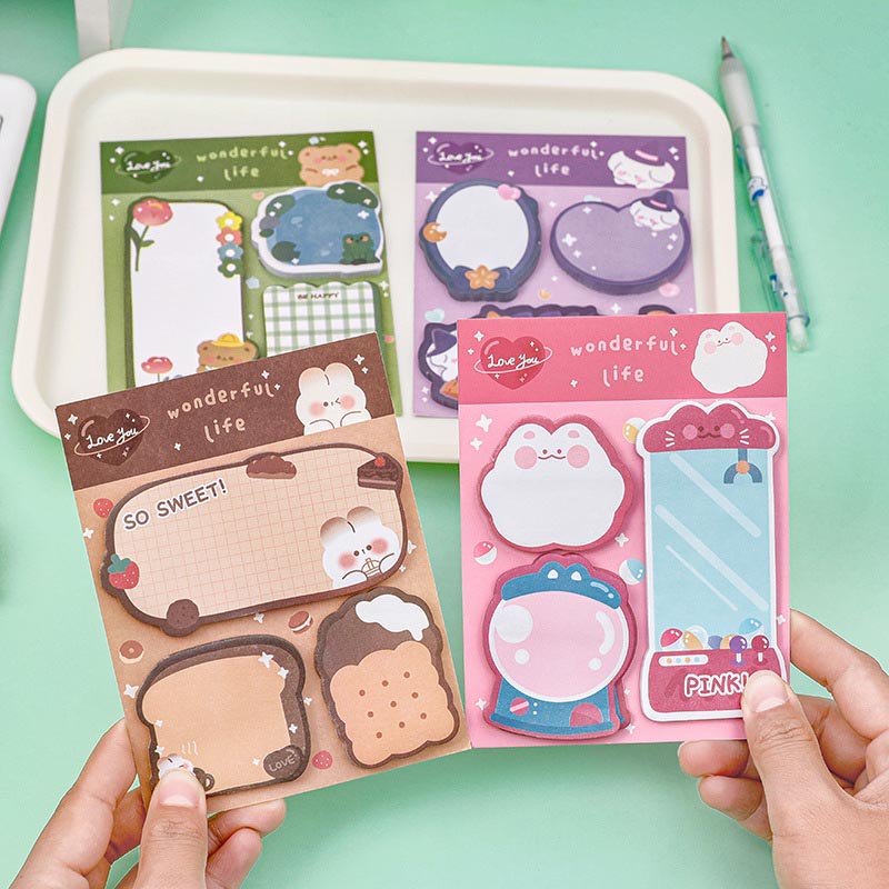 Creative Sticky Notes Set Student Memo Notes Cute Hand Account Note ...