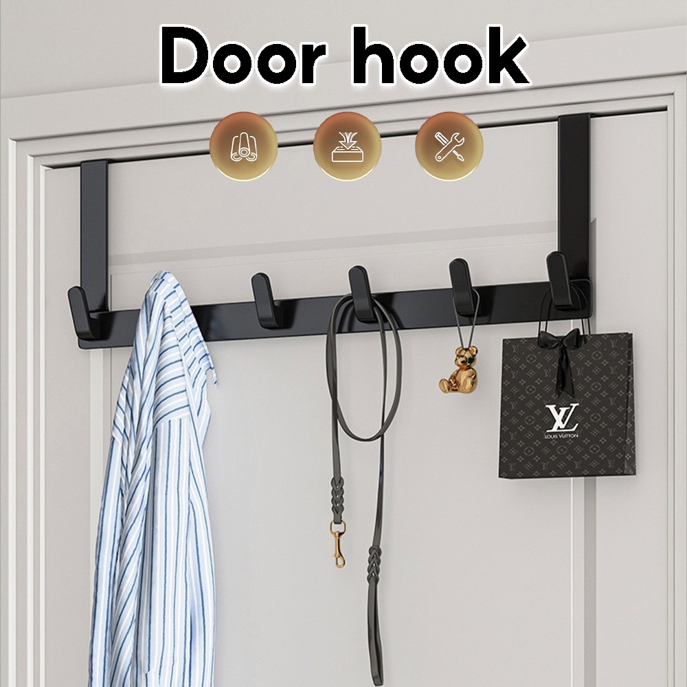 Door Hanger Clothes Hook Bedroom Adjustable Metal Aluminum Hook Wall ...