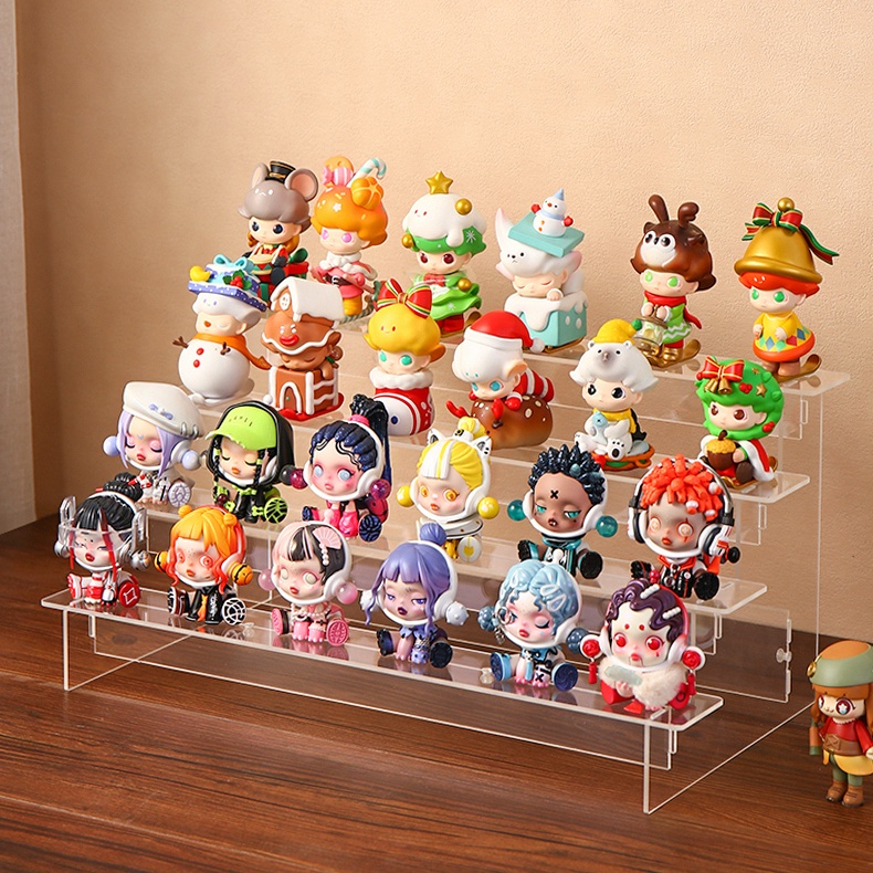 Acrylic Ladder Type Bubble Mart Display Rack Small Figure Mystery Box ...