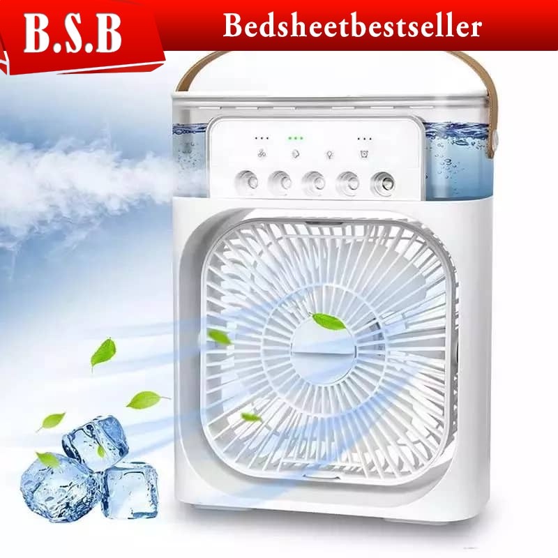 B.S.B Air Conditioner Cooling Fan With 5 Sprays 7 Color Light Portable ...