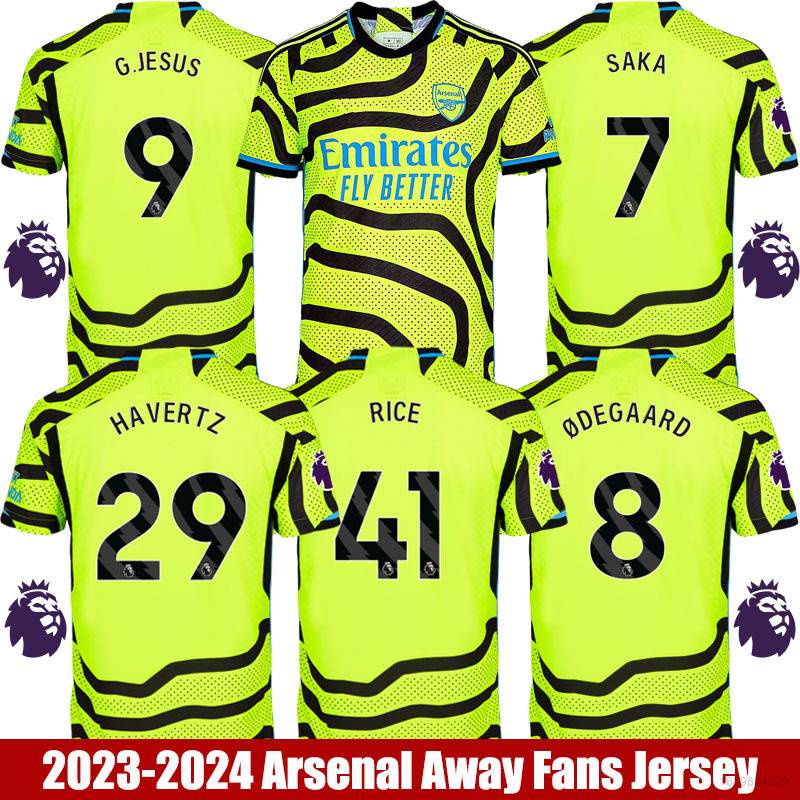 BHS 2023-2024 Arsenal Away Jersey Saka Jesus Degaard Rice Havertz ...