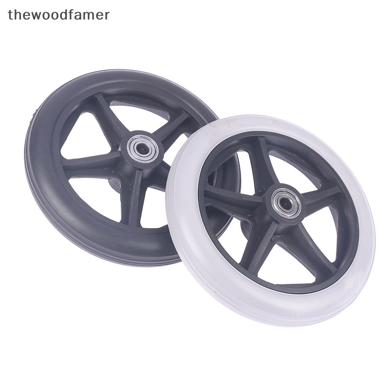 thewoodfamer 6 Inch Wheels Smooth Flexible Heavy Duty Wheelchair Front Castor Solid Tire Wheel