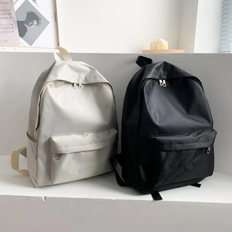 Simple Design Backpack Vintage Minimalist School College Bag Plain ...