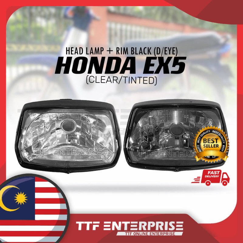HONDA EX5 HEAD LAMP + RIM BLACK D/EYE (TINTED/CLEAR) EX5 DREAM EX5