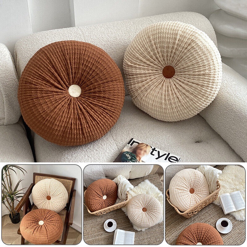 Round Tatami Mat Futon Pumpkin Seat Nordic Lumbar Pillow Sofa Pleated