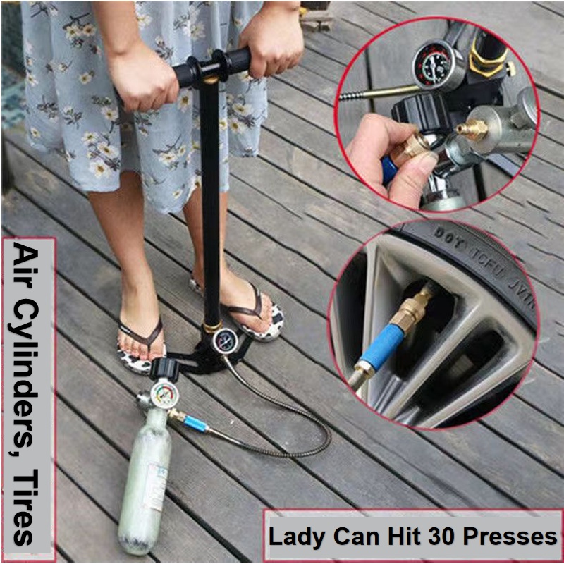 PCP pump 6000psi high pressure air hand pump 3Stage 300bar for SUBA air