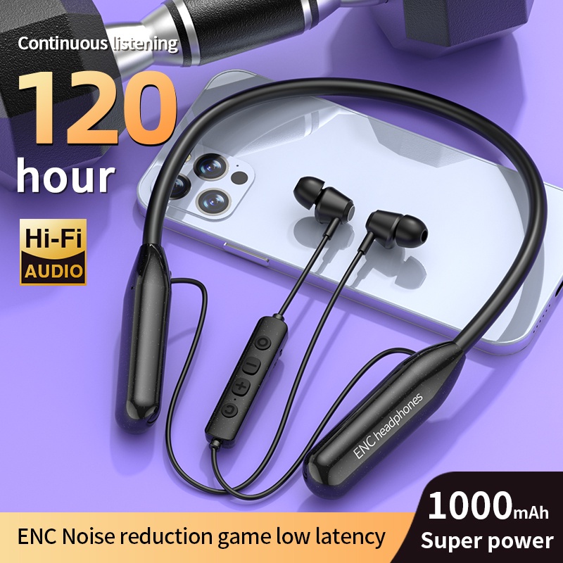 Magnetic Sports Running Earbuds Neck-mounted Wireless Bluetooth  Neckband Earphones Waterproof And Sweat-proof Earplugs Noise-cancelling  Headphones