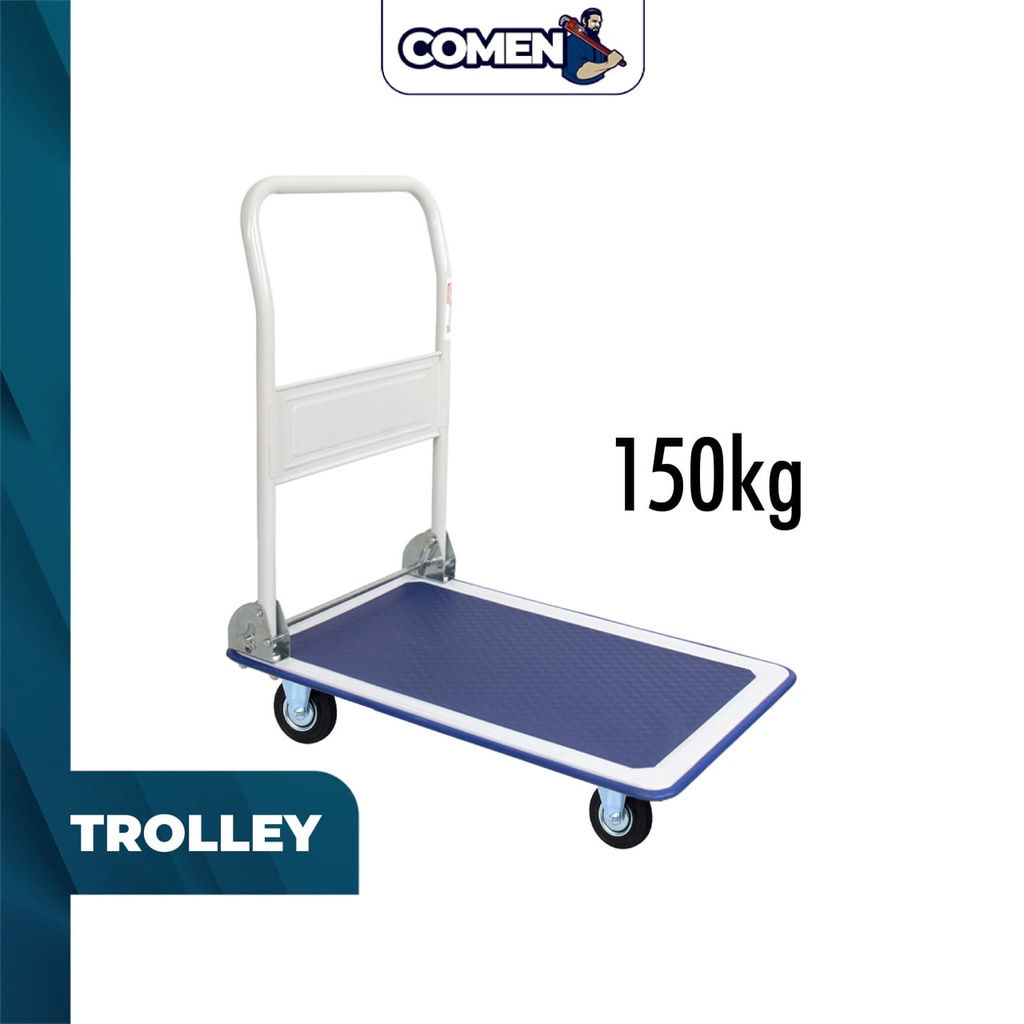 COMEN Iron Hand Truck Trolley 150kg Foldable Platform Hand Truck Trolly