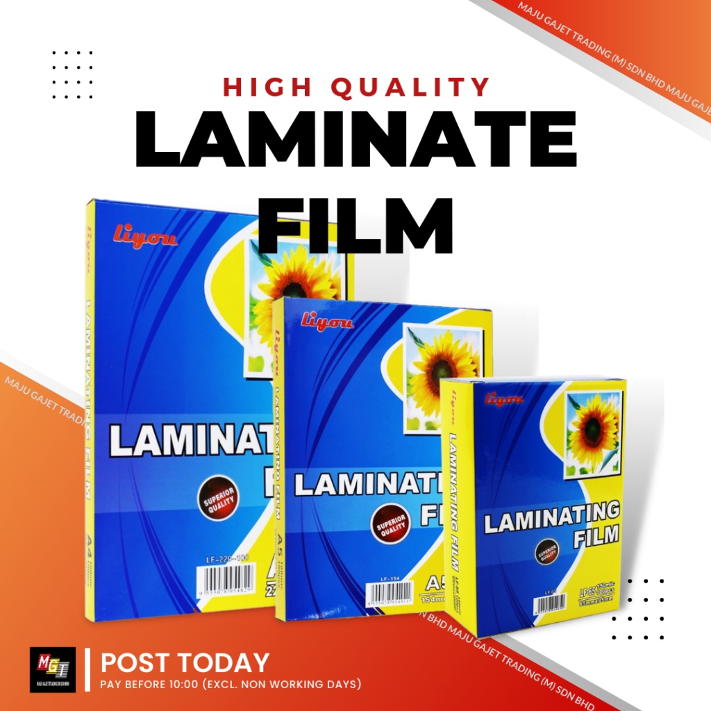 100 MICRONS Laminating Sheet Laminate Film Pouch Liyou Laminator
