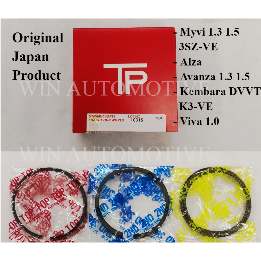 TP Piston Ring Set (31055STD) Myvi 1.3 1.5 / Alza / Avanza 1.3 1.5 / Kembara DVVT / Viva 1.0