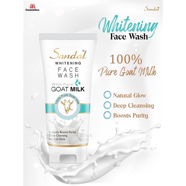 Sandal Goat Milk Whitening Facewash with pure goat milk original