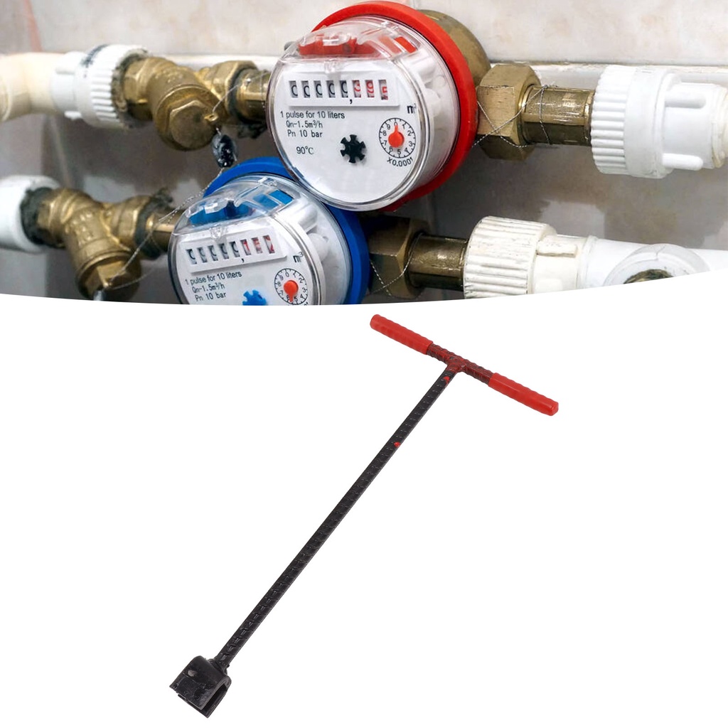 41x20cm Water Meter Key Steel T Handle Curb Key With 4 Way Multi