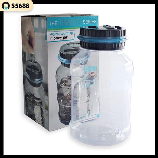 VGI Piggy Bank Transparent Electronic Digital Counting Coin Money ...
