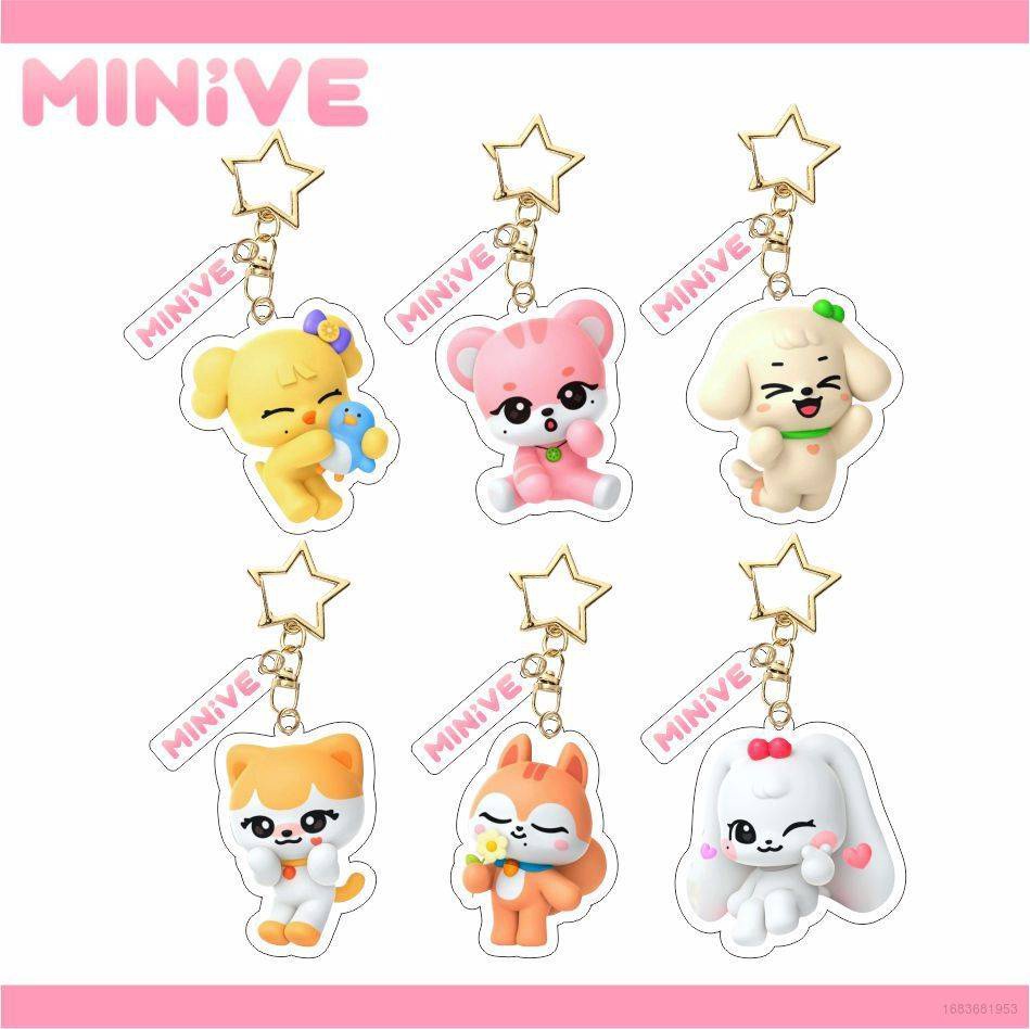 YB3 IVE MINIVE cartoon acrylic keychain bag pendant Yujin GANGANJI DAL