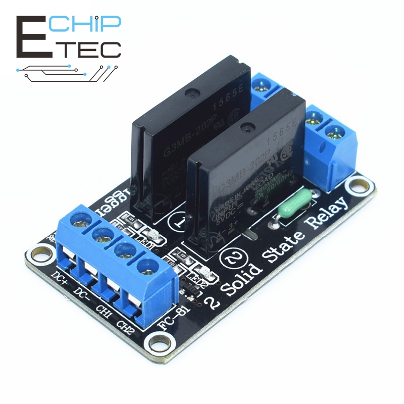 1PCS 2Channel 5V Low Level Solid State Relay Module with Fuse Solid ...