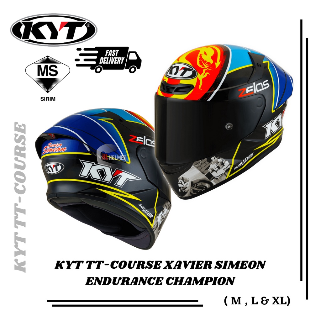 KYT TT COURSE SERIES HELMET FULL FACE ( XAVIER SIMEON / SUPER MARIO