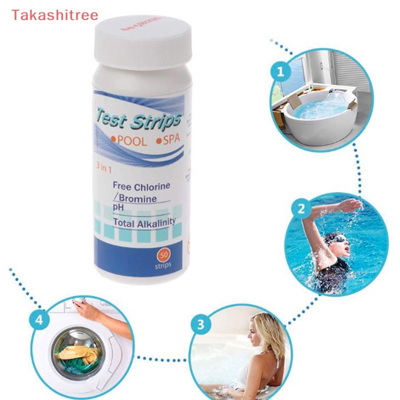 (Takashitree) 50 x Chlorine Dip Test Strips Hot Tub SPA Swimming Pool
