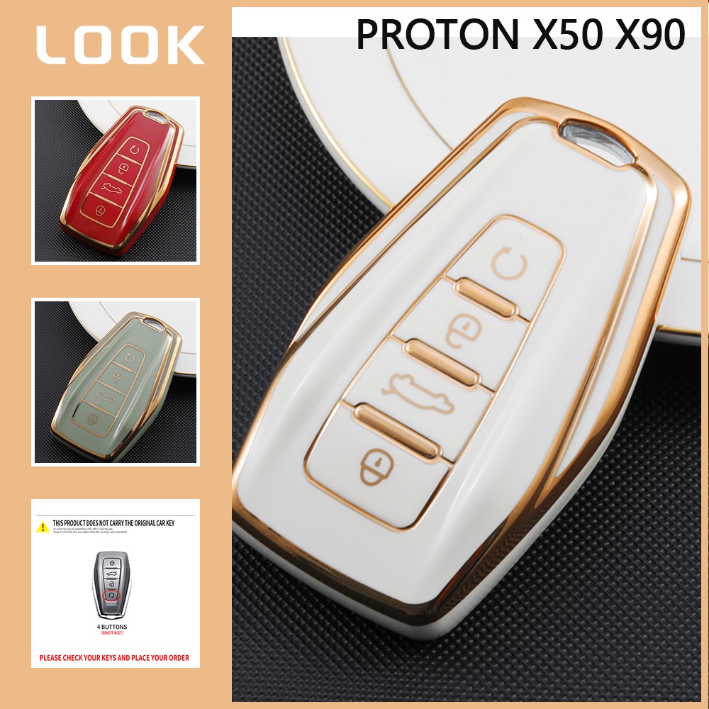 Proton X50 Chome Reflective TPU Car Key Cover Key Case Fob X50 Kunci ...
