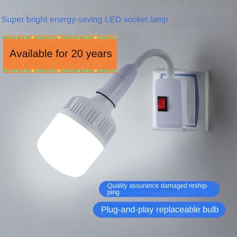 [Lamp Holder + Bulb] Set! ! ! [Malaysian Plug] LED White Light Warm ...