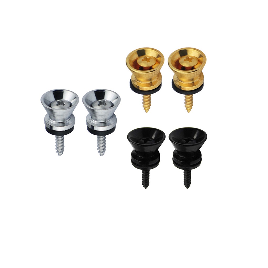 FLEOR 2pcs Metal Guitar Strap Buttons Strap Locks Straplocks, Black ...