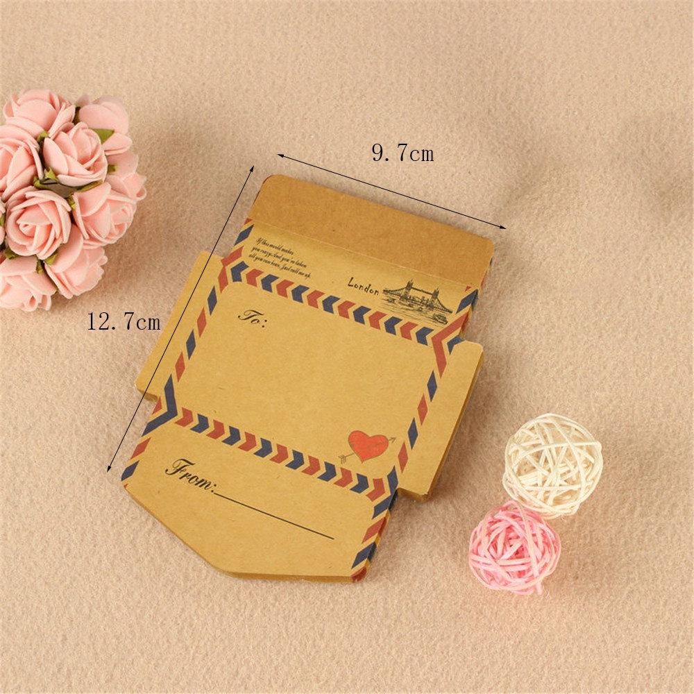 45pcs Retro Vintage Kraft Paper Envelopes Mini Cute Kawaii Cartoon ...