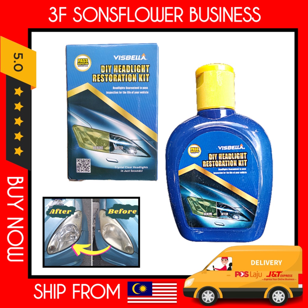 VISBELLA DIY Headlight Restoration Kit 125ml Shopee Malaysia