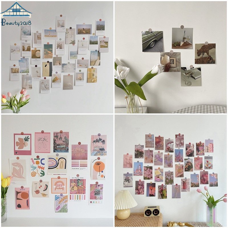 5/30 Sheets Living Decoration Card Wall Bedroom Postcard Sticker Ins ...