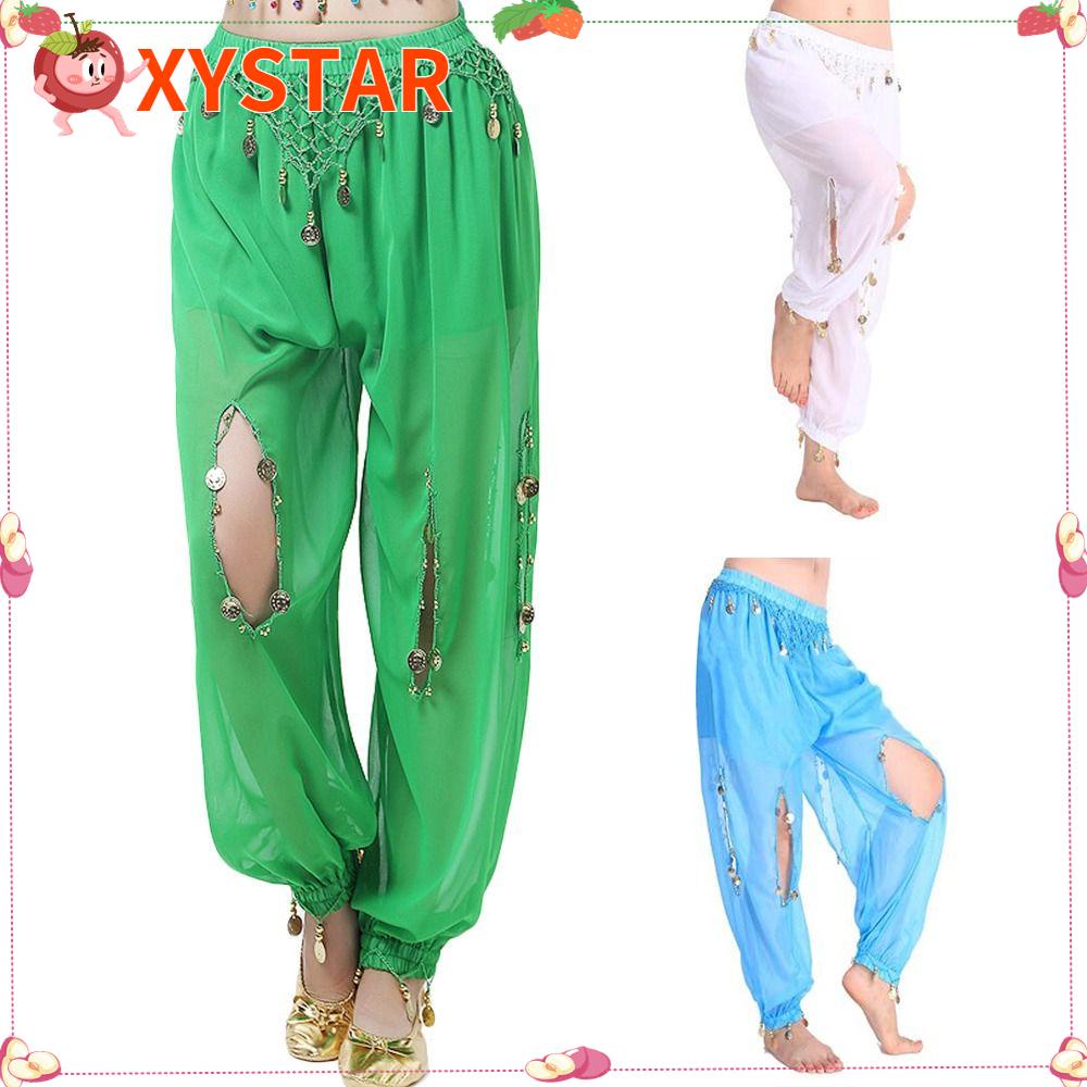 XYSTAR Dancing Trousers Belly Dance Accessories Shining Chiffon Belly ...
