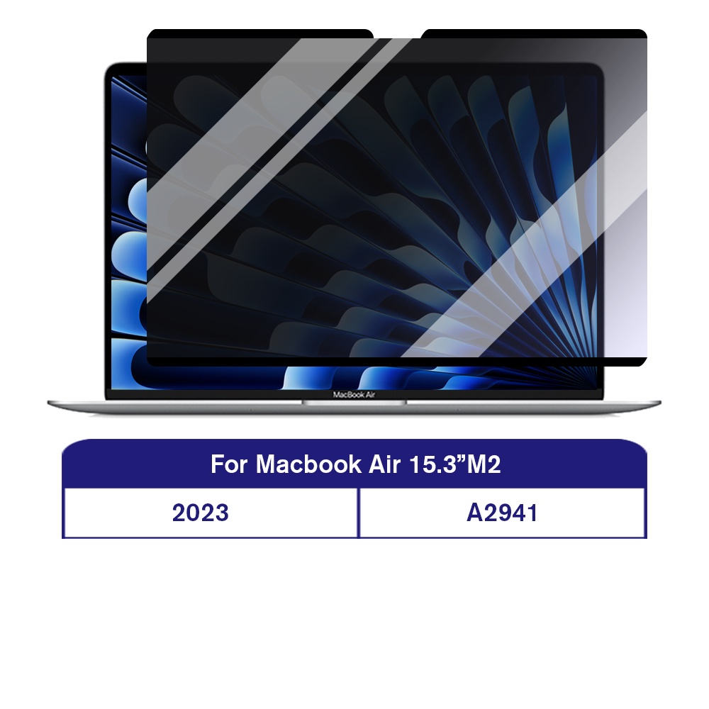 Pellicola Privacy Per MacBook Air 15" 2023 M2 - Schermo Antiriflesso E Anti Luce Blu Rimovibile - Foto 8