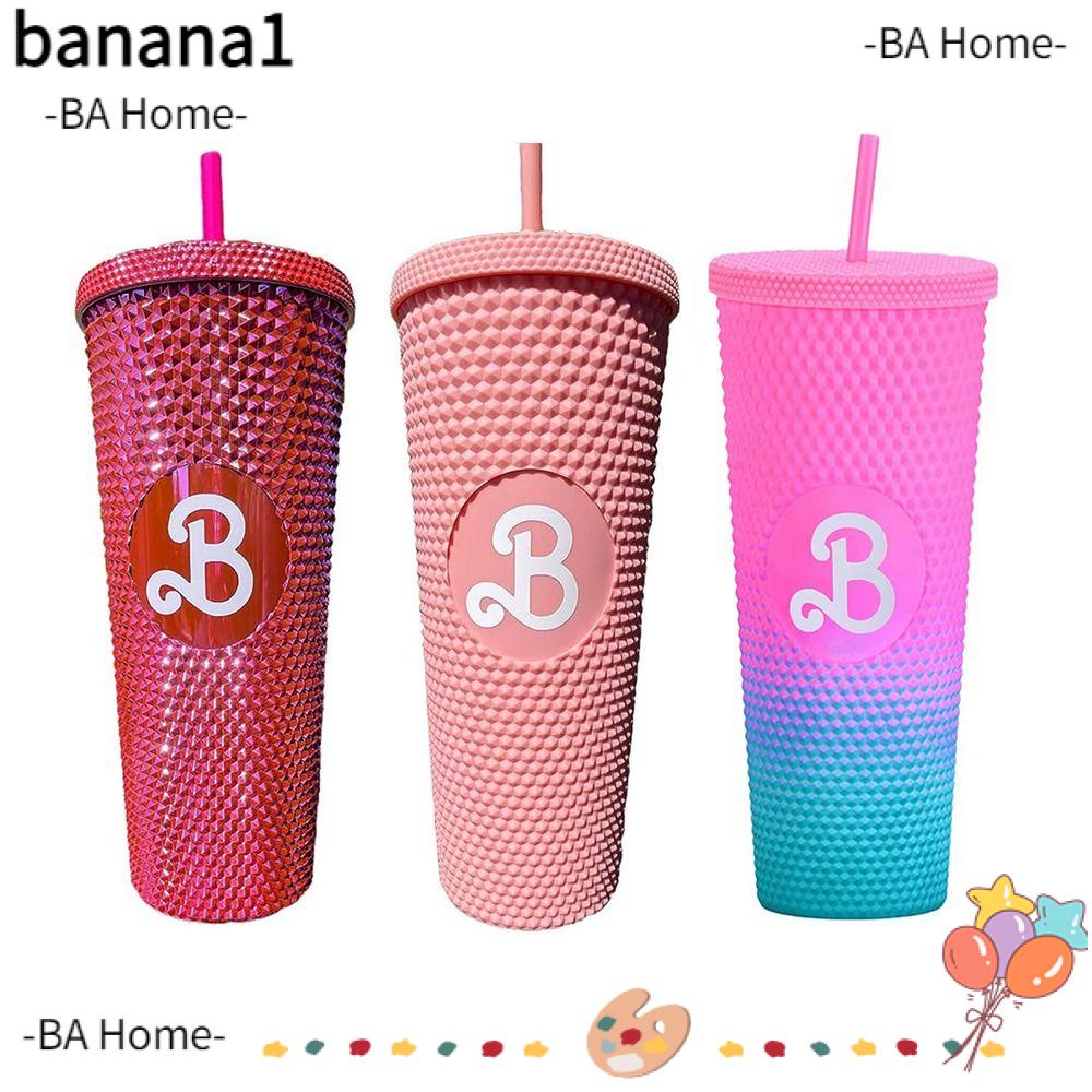 Ba Straw Water Bottle Barbie Party Supplies Barbies Movie Pink Barbi Cup Bling Bling With