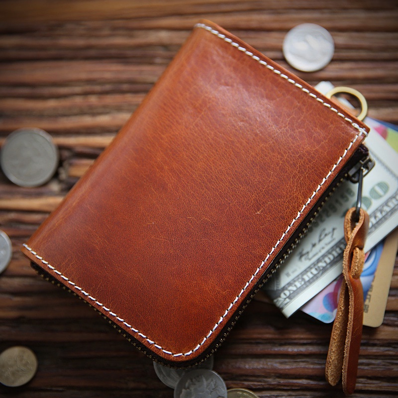 Handmade Retro First Layer Cowhide Men's Wallet Genuine Leather Short ...