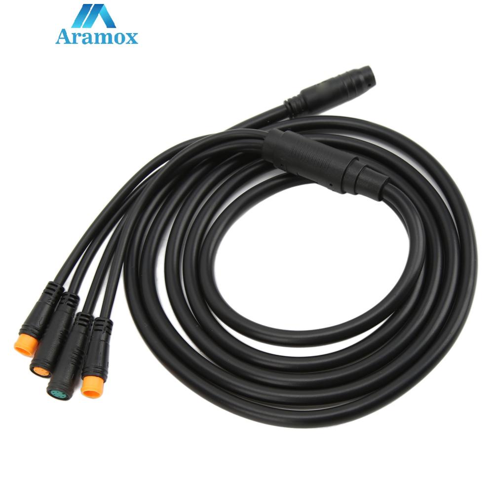 Aramox 1 to 4 Motor Extension Cord Waterproof Cable Small Light E Bike