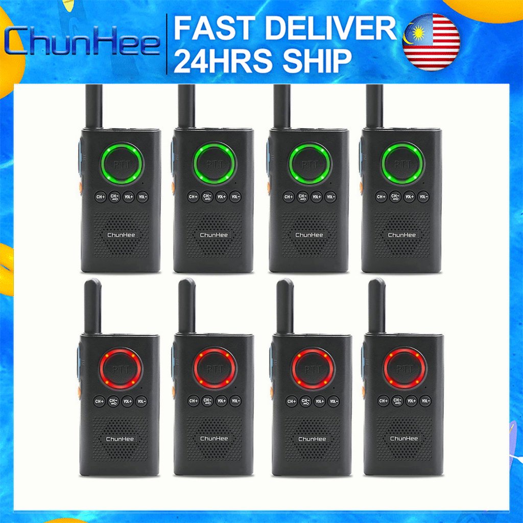 Chunhee Walkie Talkie 8 Units 16 Channels Digital Walkie Talkie for