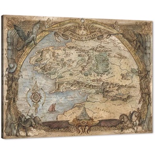 Lord of the Rings Map Canvas Wall Art Map of Middle Earth Pictures ...