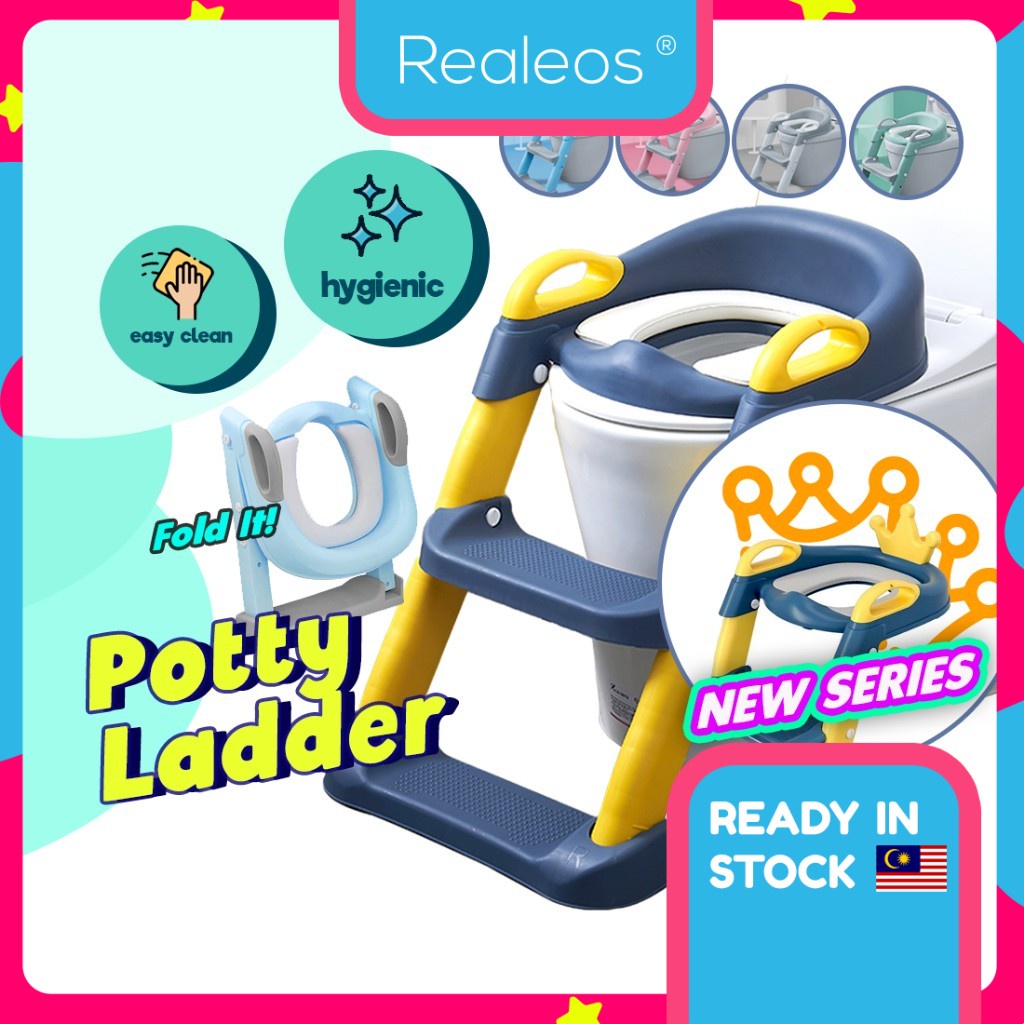 Realeos Premium Potty Toilet Bowl Potty Training Ladder Seat Adjustable