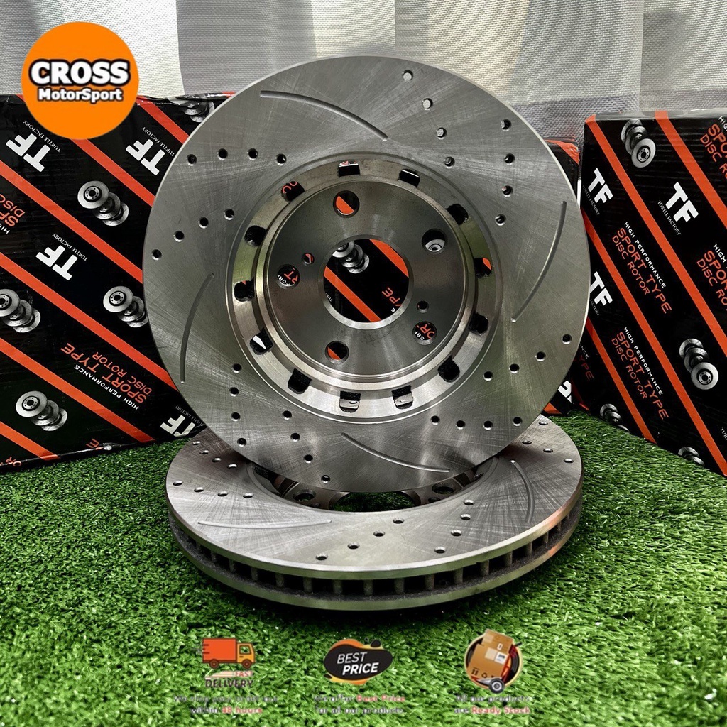 ORIGINAL TF SLOTTED & DRILLED DISC ROTOR FOR TOYOTA ESTIMA ACR50 ...