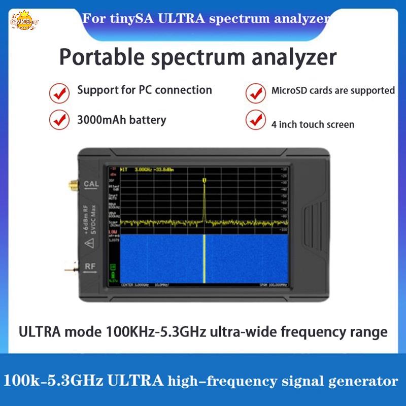 For TinySA ULTRA 4.0 Inch Handheld Spectrum Analyzer 100KHZ-5.3GHz High ...