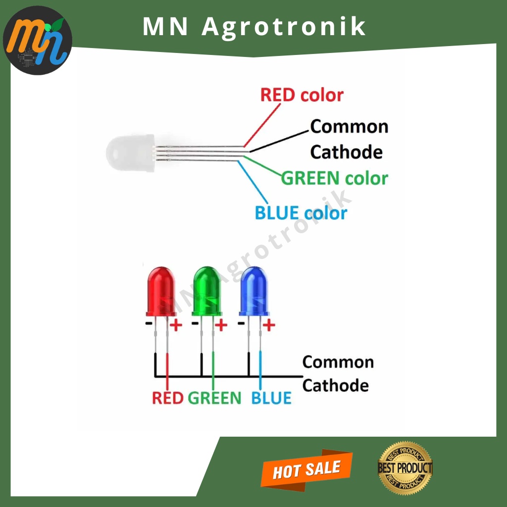 Led RGB RED GREEN BLUE 4P 4 PIN 5MM CLEAR COMMON CATHODE | Shopee Malaysia