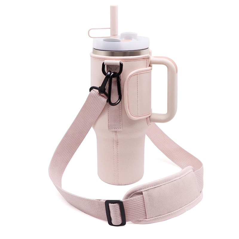 Outdoor Crossbody Water Bottle Bag - Compatible With Stanley Cup, Adjustable Strap, Includes Coin Purse & Keychain - View #10