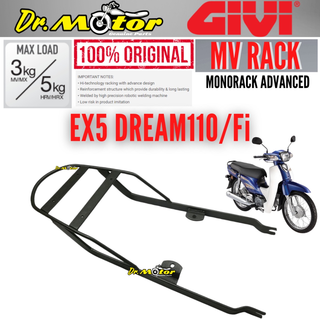 Honda Ex Dream Fi Dream Givi Mv Monorack Monotech Mono Rack