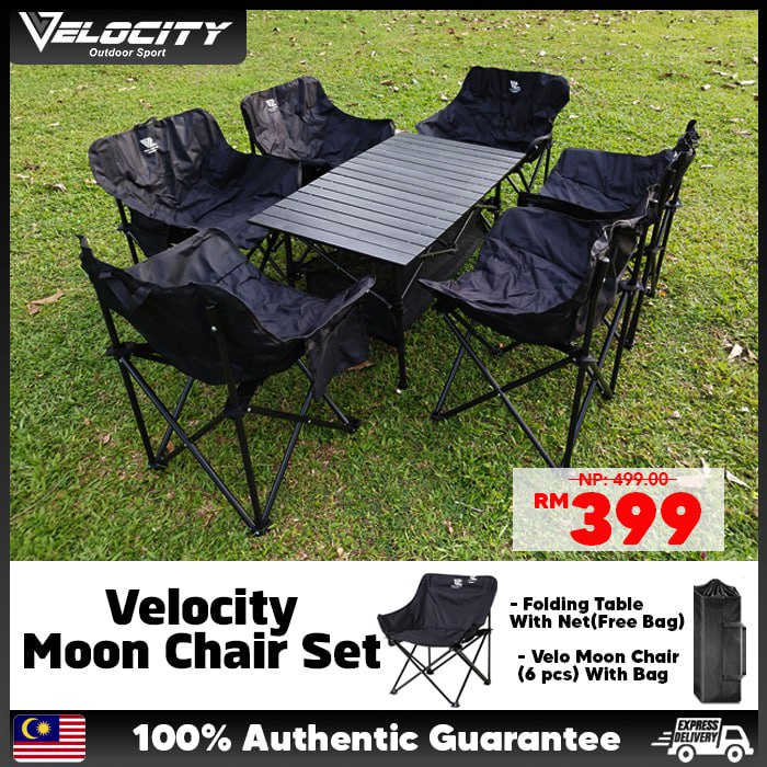 VELOCITY Moon Chair Portable Foldable Comfortable Premium Camping Chair